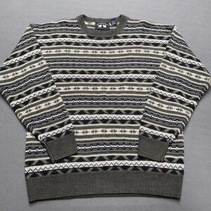 Woods‎ & Gray Sweater Mens Large Fair Isle Knit Crewneck Pullover Hong Kong